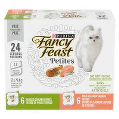 Purina - Fancy Feast Petites Pate Collection Wet Cat Food, Variety Pack 79.4g Cans, 12 Each