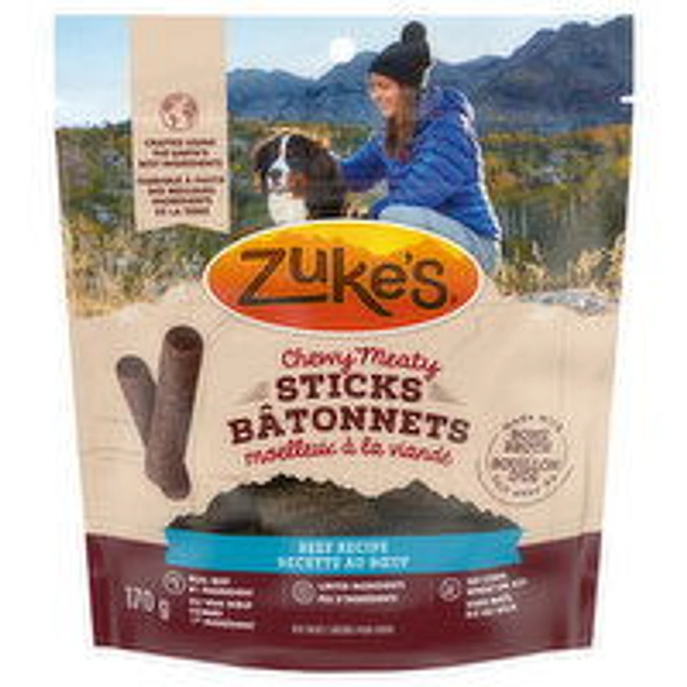 Zuke's - Chewy Meaty Sticks Dog Treats Beef Recipe, 170 Gram