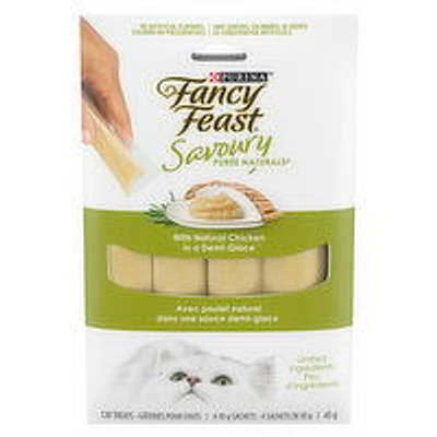 Purina - Savoury PurNaturals with Natural Chicken in a Demi-Glace, Cat Treats 4 x 10 g, 40 Gram