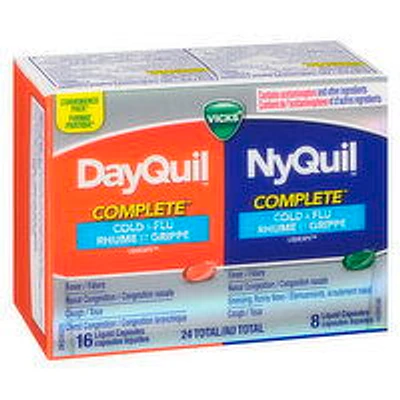 Vicks - Dayquil & Nyquil Complete Cold & Flu Liquicaps, 24 Each