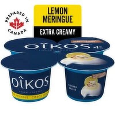 Oikos - Extra Creamy Yogurt 4% M.F. Lemon Meringue, 4 Each