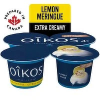 Oikos - Extra Creamy Yogurt 4% M.F. Lemon Meringue, 4 Each