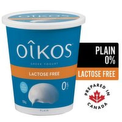 Oikos - Greek Yogurt Lactose Free Plain 0% M.F., 750 Gram