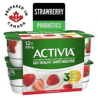 Activia - Probiotic Yogurt - Strawberry, 12 Each