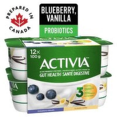 Activia - Probiotic Yogurt - Blueberry/Vanilla, 12 Each