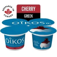 Oikos - Cherry Greek Yogurt 0% M.F., 4 Each