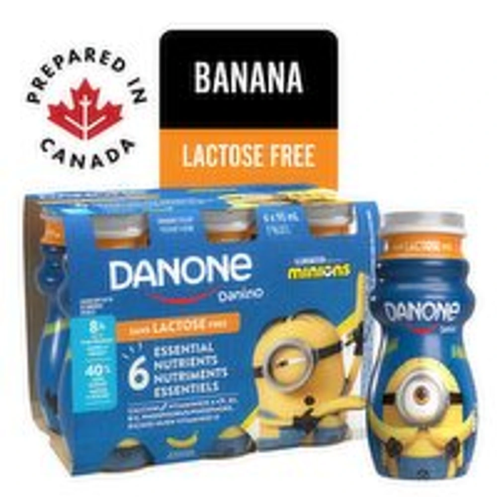 Danone Danino - Drinkable Yogurt Banana - Lactose free, 6 Each