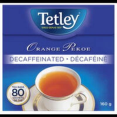 Tetley - Decaffeinated Orange Pekoe Tea Bags, 80 Each