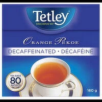 Tetley - Decaffeinated Orange Pekoe Tea Bags, 80 Each