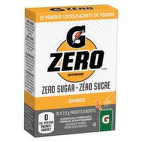 Gatorade - Zero Orange - Powder Sticks, 10 Each