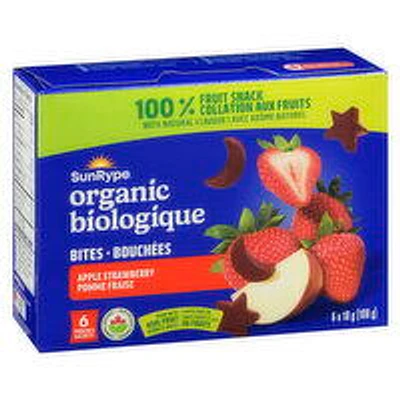 Sunrype - Organic Bites Apple Strawberry, 18 Gram