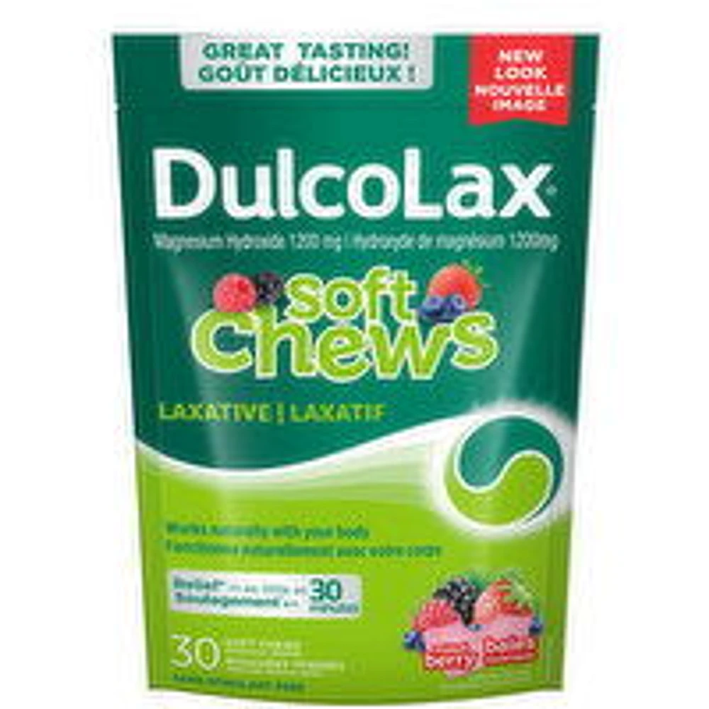 DulcoLax - Soft Chews Laxative, Mixed Berry, 30 Each