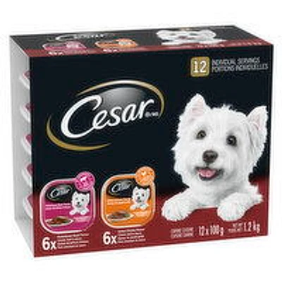 Cesar - Wet Dog Food Entrees Chicken & Porterhouse Steak, 12 Each