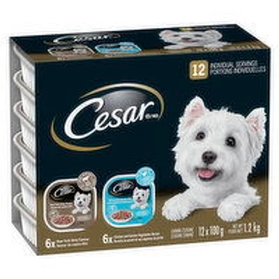 Cesar - Slices Dog Food New York Strip & Braised Chicken, 12 Each