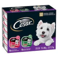 Cesar - Slices Dog Food Roast Turkey & Beef Tenderloin, 12 Each