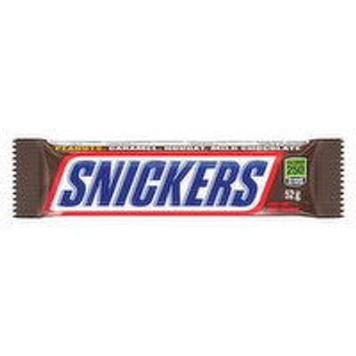 Snickers - Peanut Milk Chocolate Candy Bar, Full Size Bar, 52 Gram
