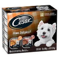 Cesar - Home Delights Dog Food Beef Stew & Chick Noodle, 12 Each