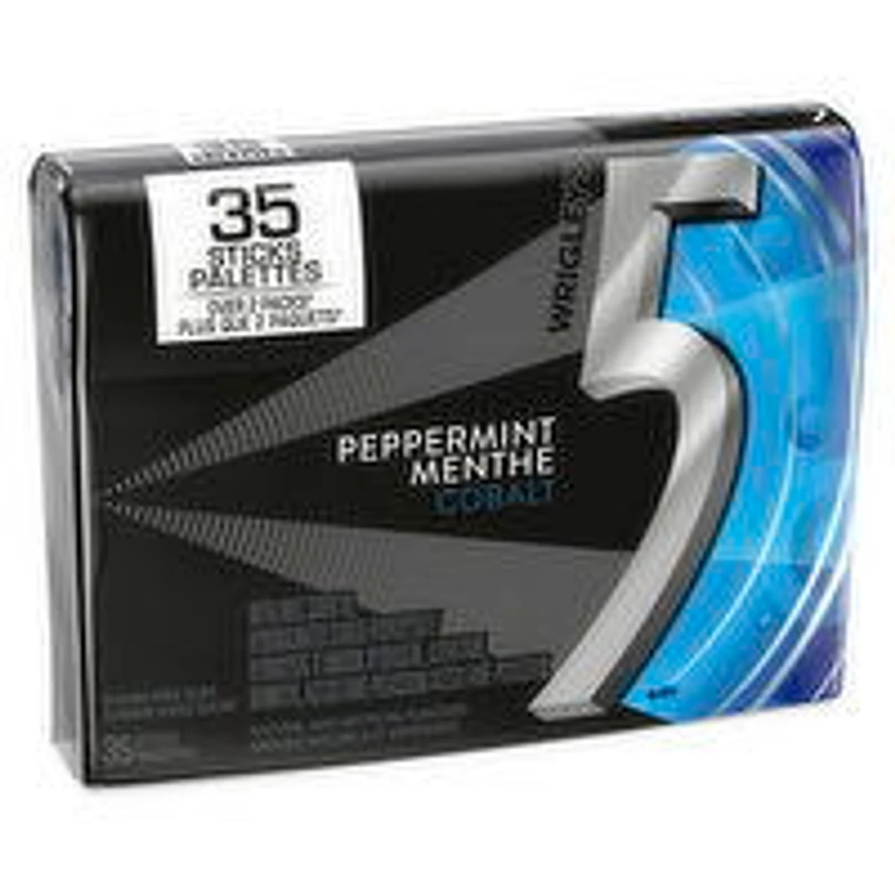 Five - Peppermint-Cobalt Sugar Free Chewing Gum, 35 Each