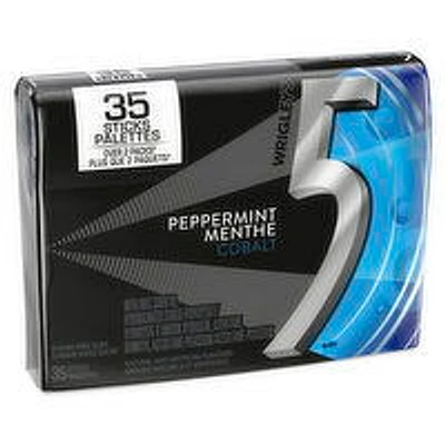 Five - Peppermint-Cobalt Sugar Free Chewing Gum, 35 Each