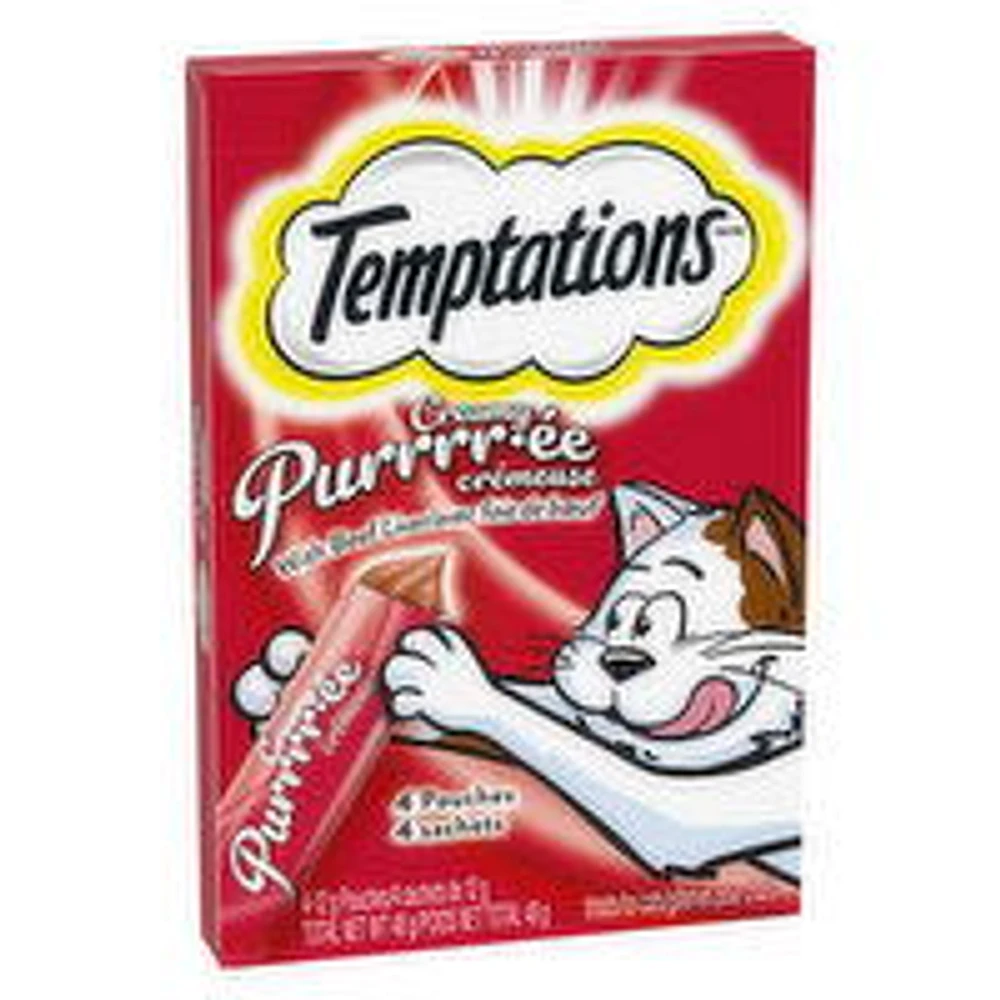 Temptations - Treats for Cats Creamy Purrrr-e with Beef Liver 4 Pouches, 48 Gram