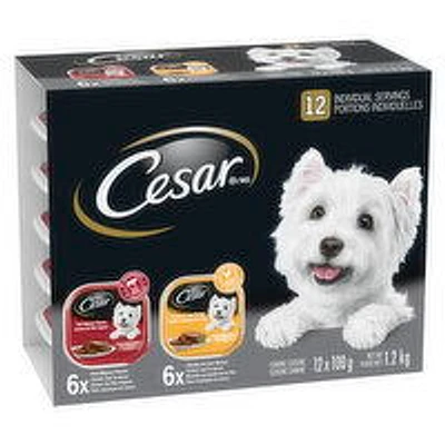 Cesar - Entrees Dog Food Filet Mignon & Chicken Liver, 12 Each