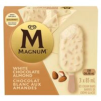 Magnum - White Chocolate Almond Ice Cream Bars, 3 Each