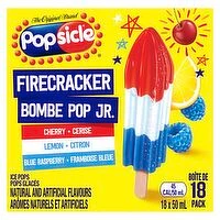 Popsicle - Firecracker Bombe Pop Jr. - Cherry, Lemon, Blue Raspberry, 18 Pack, 1 Each