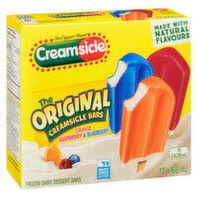 CREAMSICLE - Frozen Bars, Orange, Raspberry and Blueberry, 12 Each