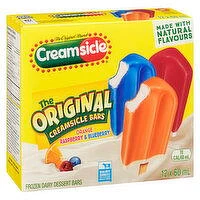 CREAMSICLE - Frozen Bars, Orange, Raspberry and Blueberry, 12 Each