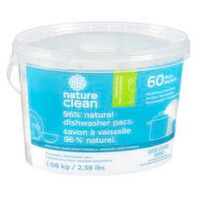 Nature Clean - Automatic Dishwasher Pacs Unscented, 60 Each