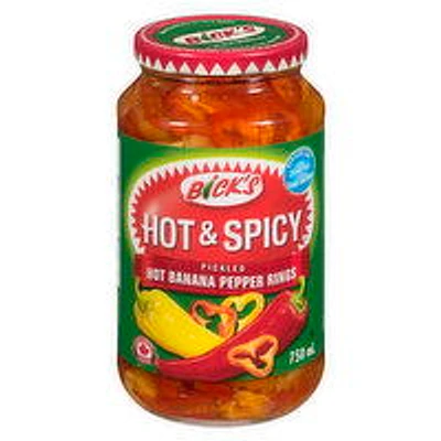 Bick's - Pickled Banana Pepper Rings - Hot & Spicy, 750 Millilitre