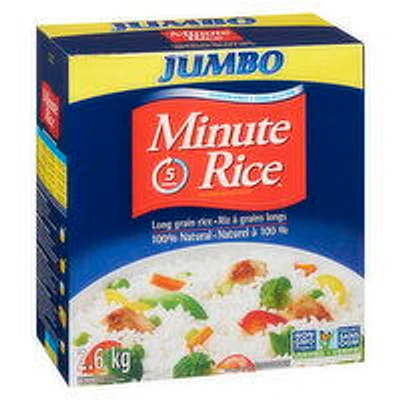 Minute Rice - Long Grain Instant White Rice, Jumbo, 2.6 Kilogram