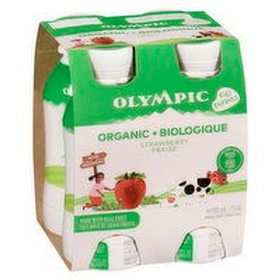Olympic - Organic Kids Strawberry Drinkable Yogurt, 4 Each