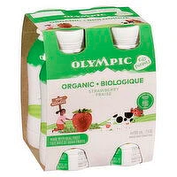 Olympic - Organic Kids Strawberry Drinkable Yogurt, 4 Each