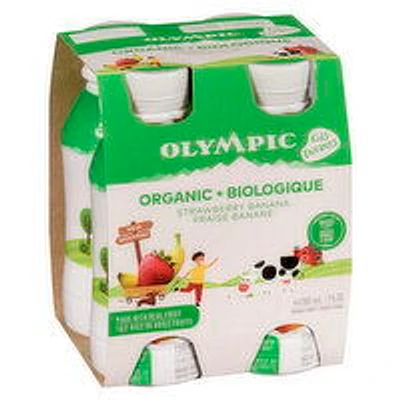 Olympic - Organic Kids Strawberry Banana Drinkable Yogurt, 4 Each