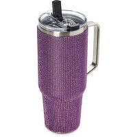 Christmas - Prpl Rhnstn Dbl Wll Tumbler With Straw, 1 Each