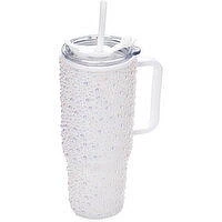 Christmas - Pearl White Double Wall Tumbler With Straw 1200ml, 1 Each