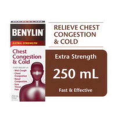 Benylin - Chest Congestion & Cold Syrup - Extra Strength, 250 Millilitre