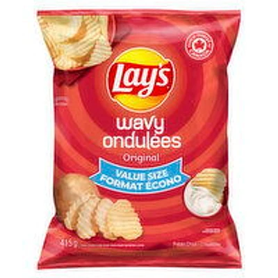Lay's - Potato Chips, Wavy Original - Value Size, 415 Gram