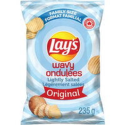 Lay's - Potato Chips, Wavy Original Lightly Salted - Family Size, 235 Gram