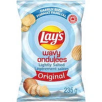 Lay's - Potato Chips, Wavy Original Lightly Salted - Family Size, 235 Gram