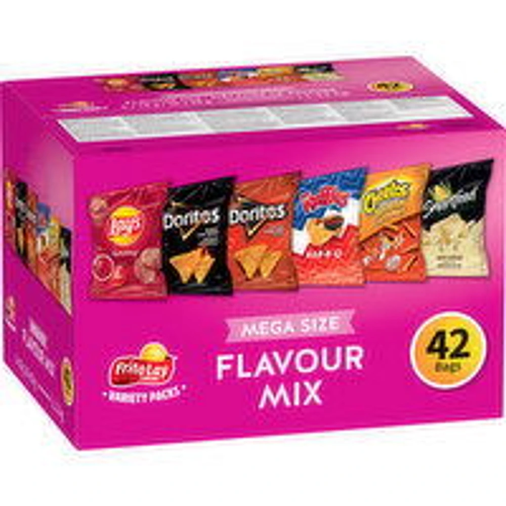 Frito Lay - Mega Size Chips, Flavour Mix, 42 Each