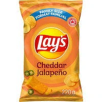 Lay's - Cheddar Jalapeno Potato Chips, Family Size, 220 Gram