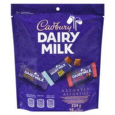 Cadbury - Dairy Milk Mini Bars, Assorted Chocolate, 324 Gram