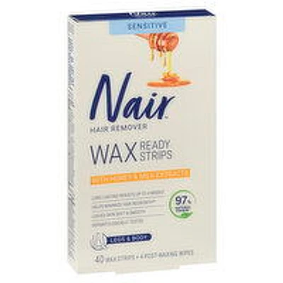 Nair - Wax Ready Strip - Legs & Body, 40 Each