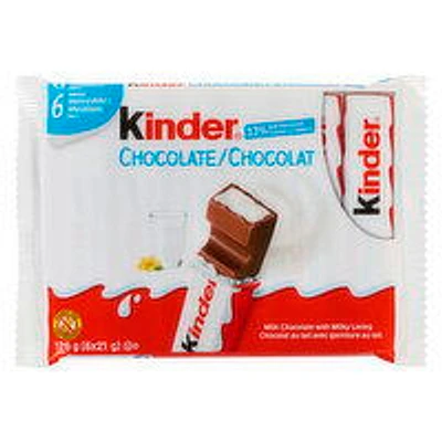 Kinder - Chocolate Candy Bar with Milky Filing, 6 Each