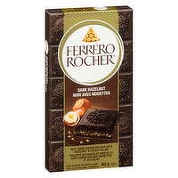 Ferrero - Rocher Premium Chocolate Bar, Dark Chocolate Hazelnut, 90 Gram