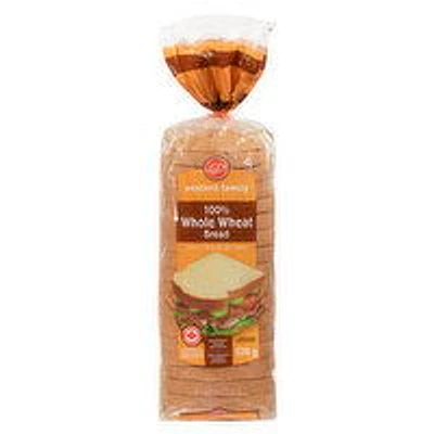 Western Family - Bread - 100% Whole Wheat, Sliced, 570 Gram