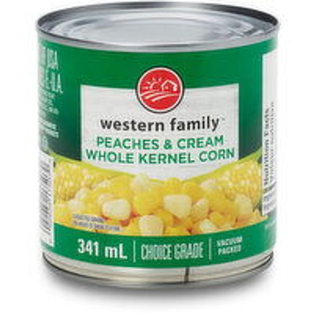 Western Family - Peaches & Cream Corn, 341 Millilitre