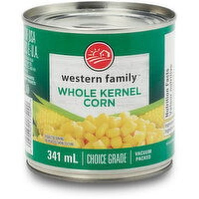 Western Family - Whole Kernel Corn, 341 Millilitre